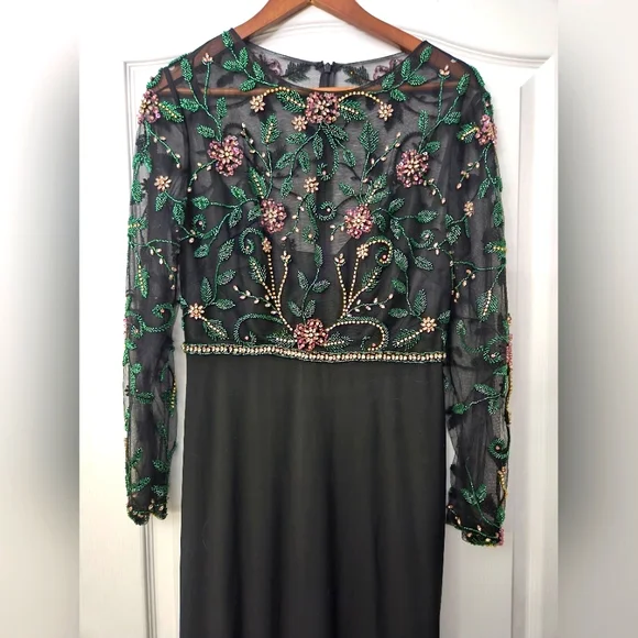 Mac Duggal 67870 Beaded Illusion High Neck Trumpet Gown SZ 6 NWOT - Picture 4 of 14